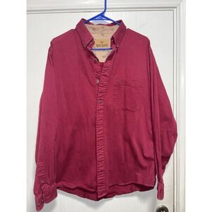 King Ranch Shirt‎ Mens Large Burgundy Maroon Button Up Rancher Outdoor Cotton